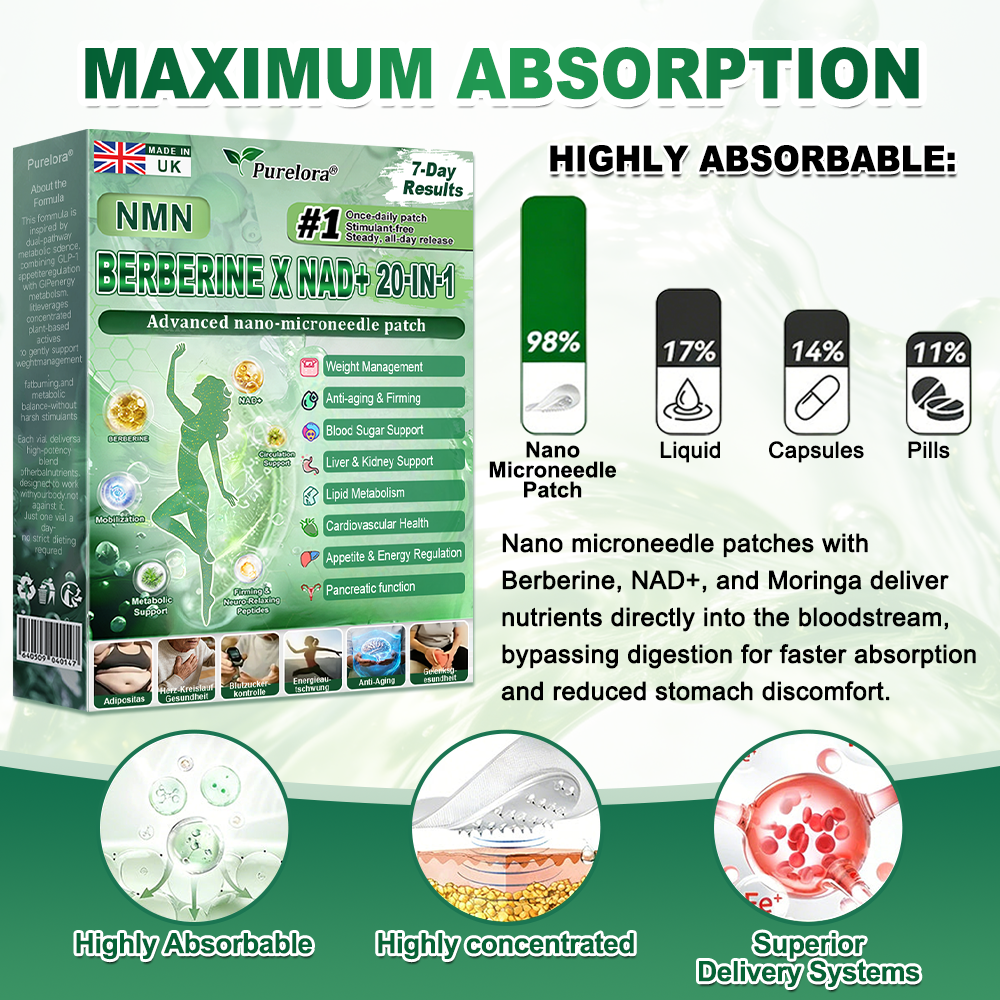 🔥𝐏𝐮𝐫𝐞𝐥𝐨𝐫𝐚® NAD × 𝐄𝐆𝐂𝐆 20-𝐢𝐧-𝟏 𝐀𝐝𝐯𝐚𝐧𝐜𝐞𝐝 𝐍𝐚𝐧𝐨 𝐌𝐢𝐜𝐫𝐨𝐧𝐞𝐞𝐝𝐥𝐞 𝐏𝐚𝐭𝐜𝐡 (💧𝐉𝐮𝐬𝐭 𝐨𝐧𝐜𝐞 𝐚 𝐝𝐚𝐲, 𝐯𝐢𝐬𝐢𝐛𝐥𝐞 𝐜𝐡𝐚𝐧𝐠𝐞𝐬 𝐢𝐧 𝟕 𝐝𝐚𝐲𝐬) ✅𝐅𝐨𝐫 𝐨𝐛𝐞𝐬𝐢𝐭𝐲, 🅛🅞🅞🅢🅔 🅢🅚🅘🅝,𝐝𝐢𝐚𝐛𝐞𝐭𝐞𝐬, 𝐬𝐥𝐞𝐞𝐩 𝐚𝐩𝐧𝐞𝐚, 𝐣𝐨𝐢𝐧𝐭 𝐢𝐬𝐬𝐮𝐞𝐬, 𝐚𝐧𝐝 𝐦𝐨𝐫𝐞